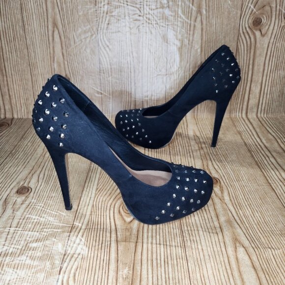 ALDO Michelino Black Studded Platform Pump Heels Size 40 / 9 - Picture 3 of 9